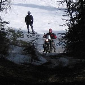Paul on the icy hill,,, Given'r !