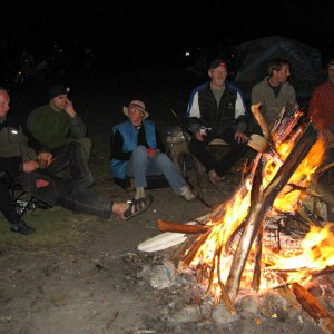 B.S. by the fire