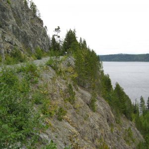 Steep cut along the Nimpkish
