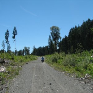 Rippin up the road under blue skys