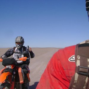 Dave trying to catch the Honda