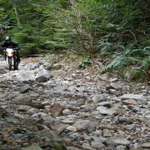 Bryon Sliding Sideways on Lung Buster Rocks