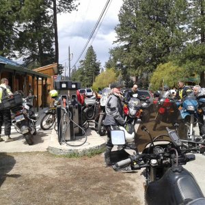 The group gassing up in Tulameen