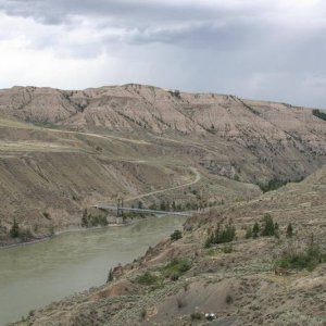Fraser River crossing from Dog Creek side towards Gang Ranch