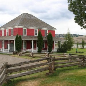old ranch house (now cook house) at Gang Ranch