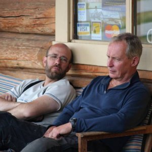 relaxing at the general store - waiting for a fresh brew