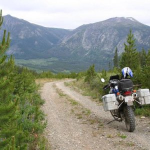 heading down Perkins Peak road