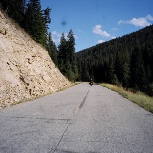 16 miles of pavement in the middle of 100 miles of dirt!