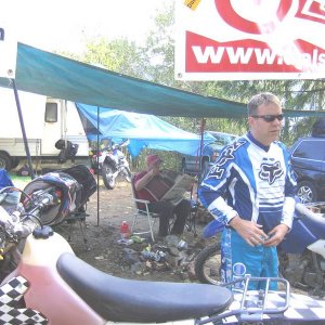 John P getting ready to ride.