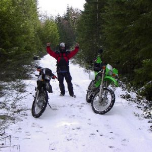 old bike snow & Dan