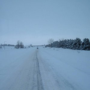 The Bus Tip Home in the Snow