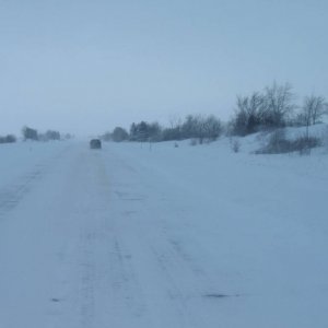 The Bus Tip Home in the Snow