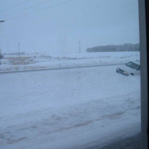 The Bus Tip Home in the Snow