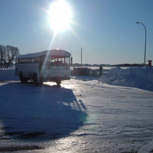 Big White Shadow Bus
