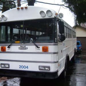 Big White Shadow Bus