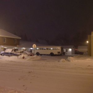 Big White Shadow Bus
