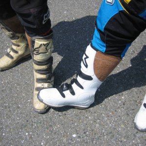 White boots - before and after