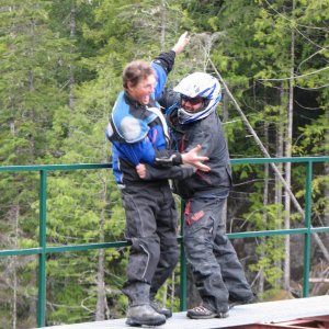 Wrestling over the falls